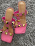 Fashion Rivets Classic Style Heel Sandals
